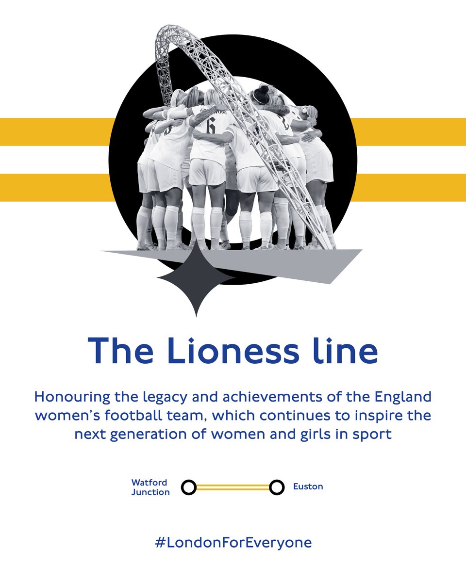 ✨ THE LIONESS LINE ✨

📍 The Euston to Watford Junction London Overground - which runs through Wembley - has been renamed to honour our historic #WEURO2022 win, achievements and lasting legacy. 💪