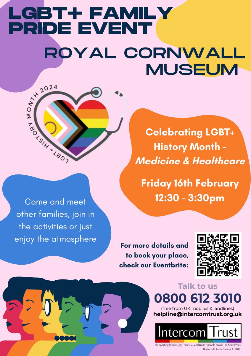 <a href="/Cornwall_Museum/">Cornwall Museum and Art Gallery</a> are celebrating LGBT &amp; History Month with a family Pride event!

🗓️
16 February / 12.30pm - 3.30pm
Royal Cornwall Museum, Truro

#KeepItCHAOS #CornwallPride #RoyalCornwallMuseum