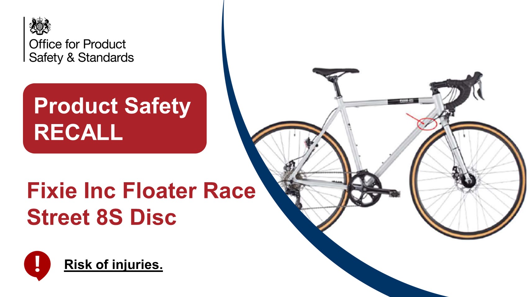 Office for Product Safety and Standards on X Product Recall Fixie Inc Floater Race Street 8S Disc 2401 0098 presenting a risk of injuries. https t 5HCK4i7vpM productrecalls ukrecallsandalerts https...