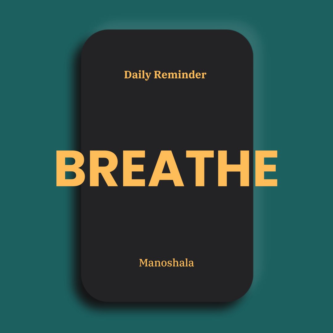 ManoShala's tweet photo. Amidst the hustle and bustle of life, it's crucial to take a moment for ourselves. Pause. Inhale deeply through your nose, feeling your abdomen expand. Hold for a moment. Exhale slowly through your mouth,feeling your abdomen contract. #Manoshala #MentalHealth #Anxiety #Depression https://t.co/fUE5xxqaO5