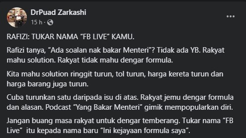 KedahLanie's tweet photo. APA MASALAHNYA DENGAN FUAD ZARKASHI NIE.. NAK JADI WALAUN KA..?? https://t.co/r1nb4VV8fV https://t.co/tnvGesQq4V