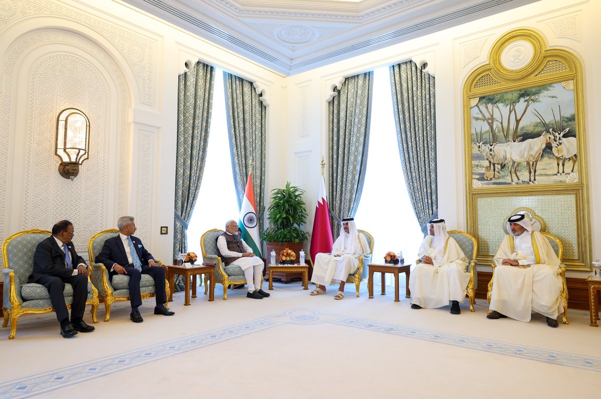 Had a wonderful meeting with HH Sheikh <a href="/TamimBinHamad/">تميم بن حمد</a>. We reviewed the full range of India-Qatar relations and discussed ways to deepen cooperation across various sectors. Our nations also look forward to collaborating in futuristic sectors which will benefit our planet.