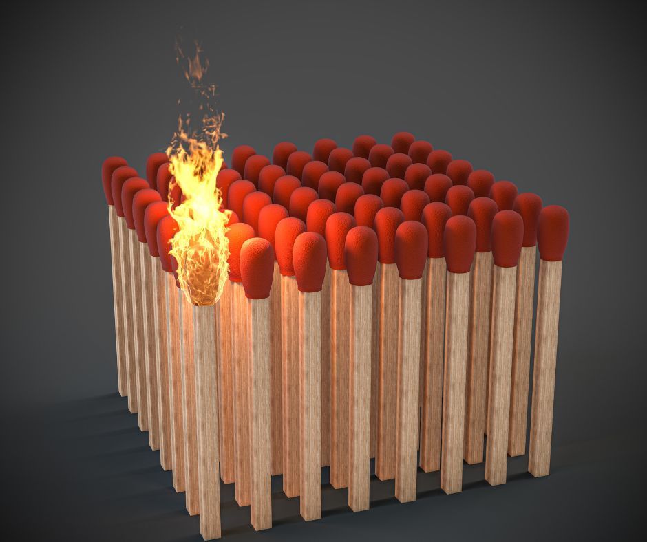 When you find the real cause of the problem, the match, you can fix the problem forever! 

Be careful of solutions that only address the flame or the fire.

It can be very costly, frustrating, and time-consuming. 

#IdentifyTheRootCause #ProblemSolving #DeepAnalysis