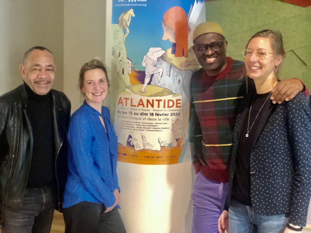 « Ce n’est pas un salon du livre mais un festival de littérature », ⁦<a href="/AtlantideNantes/">ATLANTIDE</a>⁩ démarre ce 15 février à #Nantes jusqu’au 18. Sur la photo Alain Mabanckou, Fleur Richard (LU) Axelle Rose (<a href="/LaciteCongres/">La Cité Nantes</a>) et Michel Cocotier (⁦<a href="/nantesfr/">Ville de Nantes</a>⁩) ⁦<a href="/presseocean/">Presse Océan</a>⁩