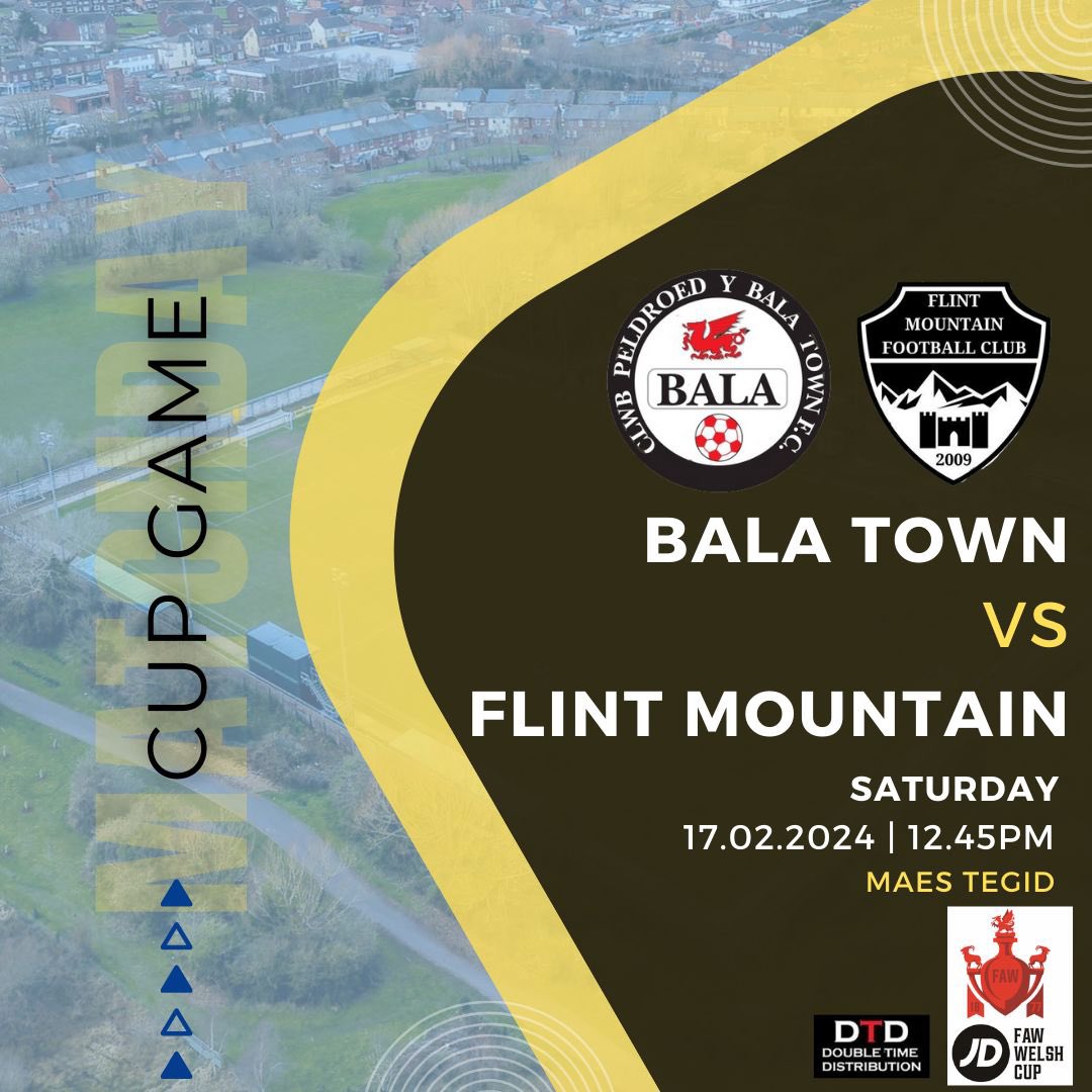 NEXT UP: It’s the big one this weekend as we travel to Maes Tegid to face Cymru Premier side @BalaTownFC in the quarter final of the #JDWelshCup 

For those who can’t make it to the game, we will be live in front of the @sgorio cameras for the first time!

#VivaLaMountain