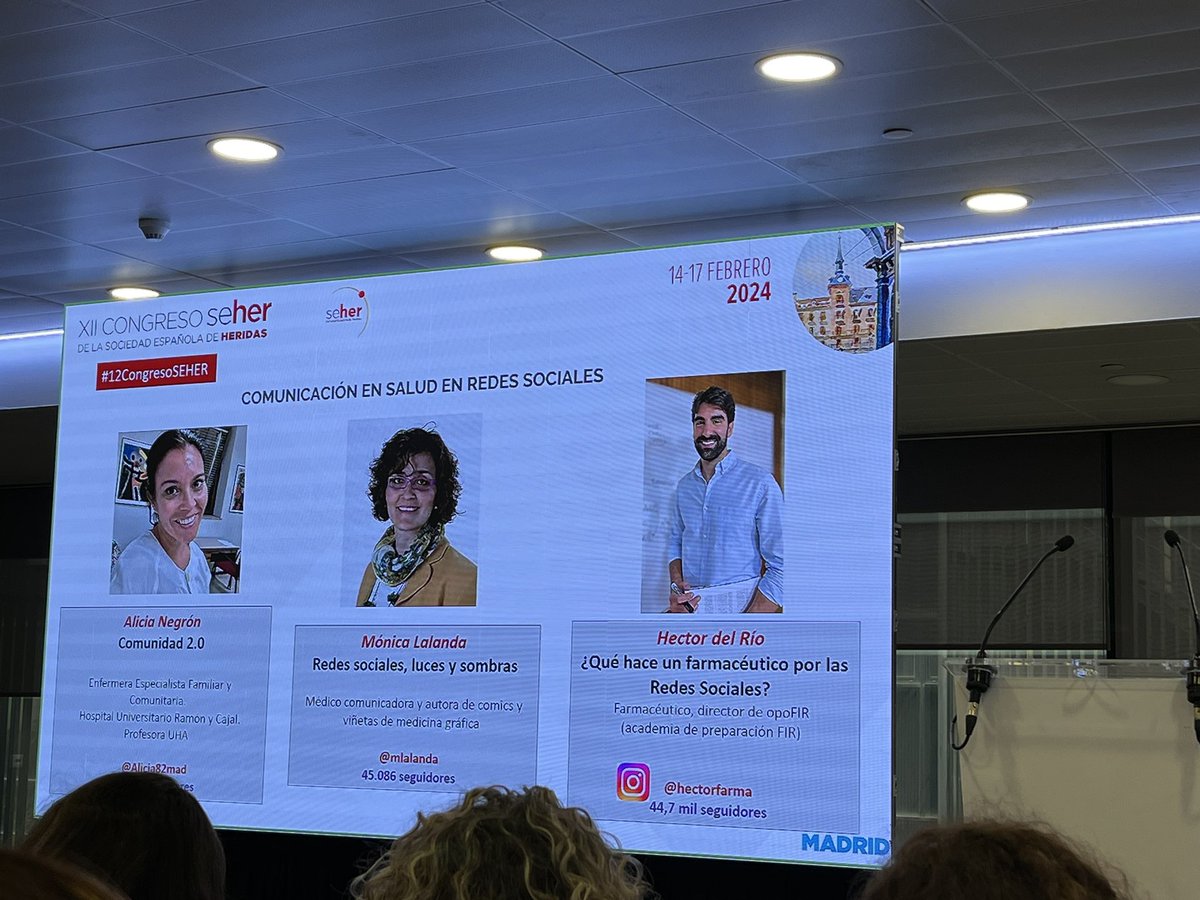 #12CongresoSEHER 
Mesa de salud digital. Grandes ponentes, han pasado por aquí, gracias <a href="/NuriaDeArgila/">Nuria de Argila</a> 
Hoy otros tres grandes 
👇🏼👇🏼
<a href="/Alicia82mad/">Alicia Negrón</a> 
<a href="/mlalanda/">Mónica Lalanda</a> 
<a href="/hectorfarma/">Héctor del Río</a>