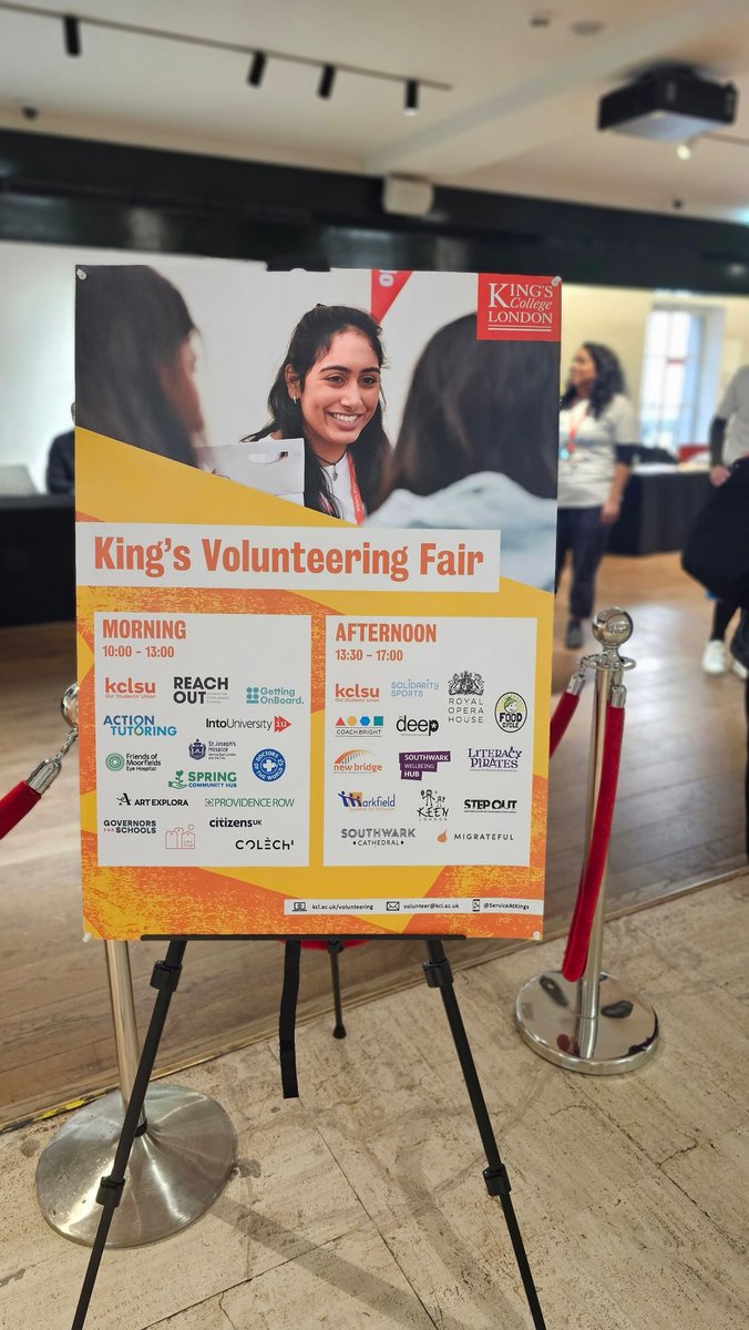 Join us at The King's Volunteering Fair TODAY! Meet over 25 different charities and explore a diverse range of volunteering opportunities. At The Bush House Arcade From 10.00am to 5.00pm #volunteer #charity #community