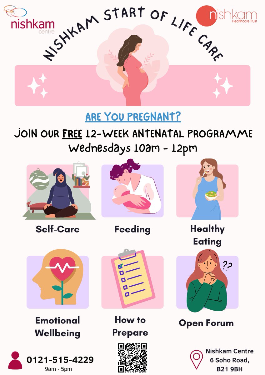 Nishkam Centre (@nishkamcentre) on Twitter photo The 4th Cohort of our Start of Life Care #antenatal course is starting soon!
Join soon-to-be mothers in learning from health professionals to #empower you during your #pregnancy, birth and beyond.
Find out more:
ncauk.org/start-of-life-…
#prenatal <a href="/bhamcommunity/">@bhamcommunity</a> The 4th Cohort of our Start of Life Care #antenatal course is starting soon!
Join soon-to-be mothers in learning from health professionals to #empower you during your #pregnancy, birth and beyond.
Find out more:
ncauk.org/start-of-life-…
#prenatal <a href="/bhamcommunity/">@bhamcommunity</a>