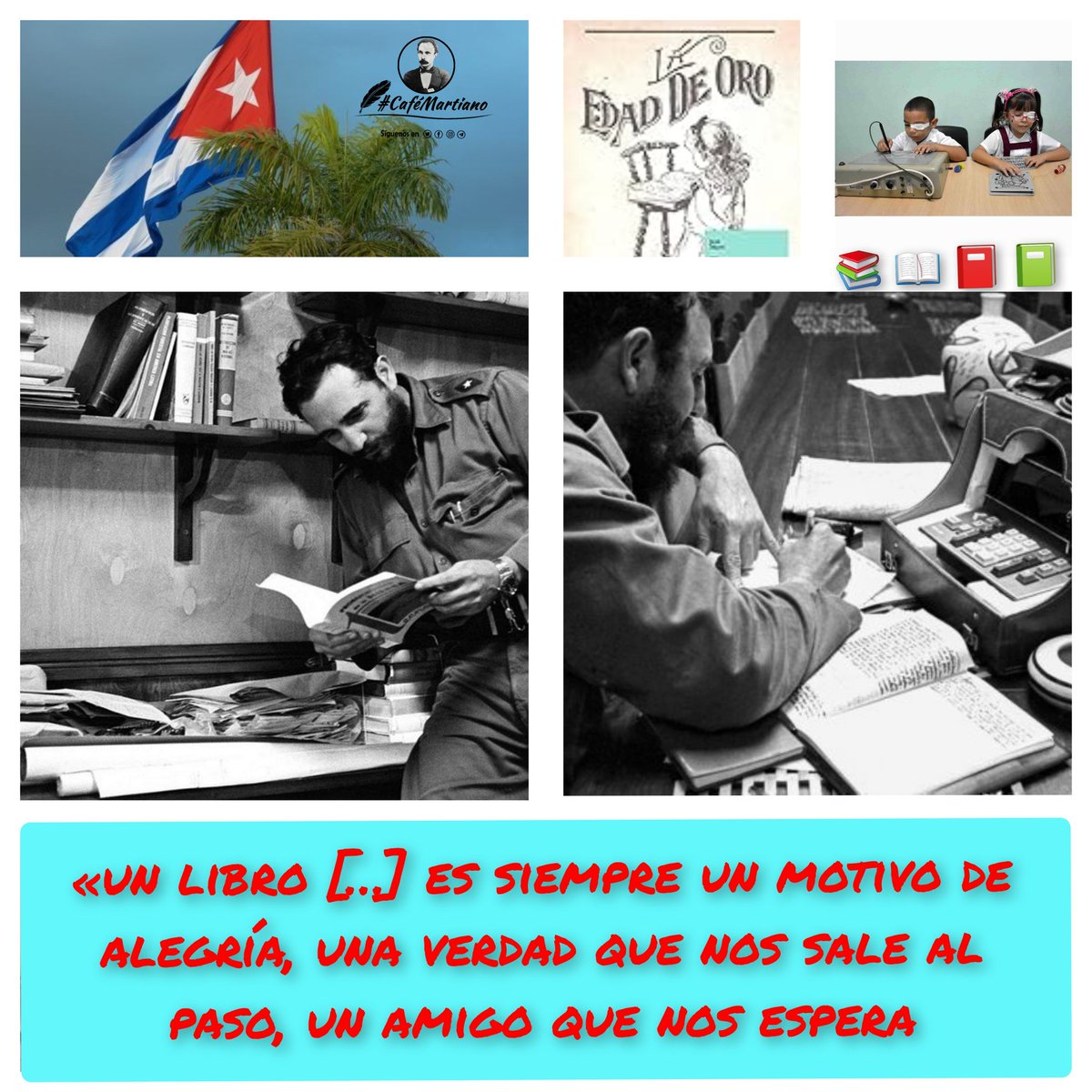 Buenos días 🇨🇺 #CaféMartiano 'Leer es construir identidad' lema de la 32 Feria del Libro en La Habana, que comienza hoy 📖 ✍“Cada libro nuevo, es piedra nueva en el altar de nuestra raza”. 'Tenemos que rescatar el valor del libro y el amor a la lectura'. Fidel #Cuba