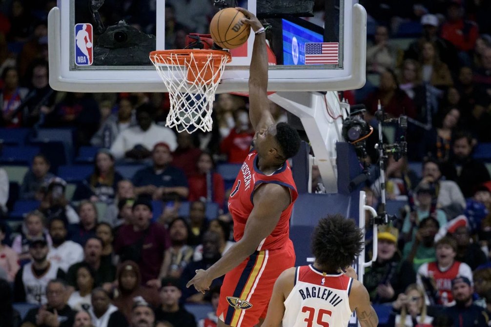 StreamSniper007's tweet photo. #DeniAvdija had a career-high 43 PTS plus 15 REB but it wasn't enough as #ZionWilliamson scored 36 PTS and the host New Orleans #Pelicans held off the Washington #Wizards 133-126.

#CJMcCollum added 26 points, #BrandonIngram scored 18, as the Pelicans posted their 3rd win in a row and their 7th in 8 games.