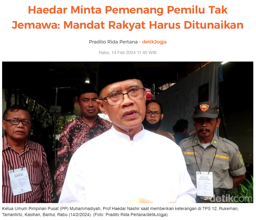 Ikhtiar maksimal, sisanya tawakal

🫡Kawal suara sampai rekapitulasi resmi.
🌾Sikapi hasil Pemilu dengan dewasa &amp; saling menghargai.
🤟Siapapun yang terpilih, kita kawal agar memberi kebaikan untuk masa depan negeri.

Kami bangga telah ambil bagian dalam perjuangan Ganjar-Mahfud