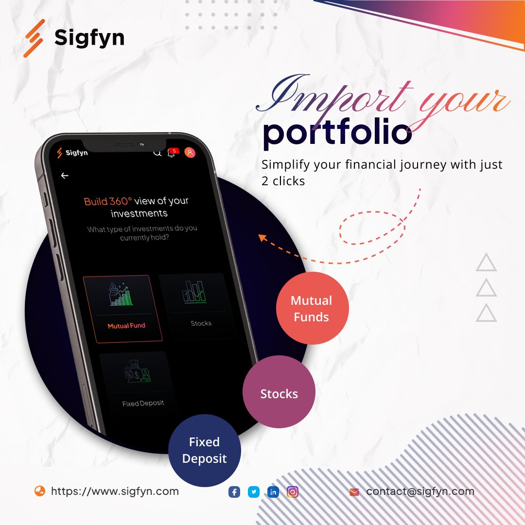 Sigfyn_Official's tweet image. Import your portfolio with ease – view all investments at one place.
Login-  zurl.co/EG2P 

#ImportPortfolio #MoneyManagement #Investing #MutualFunds #MFPortfolio #Mfs #SIPInvesting #MFPerformance #Financial Planning #Sigfyn