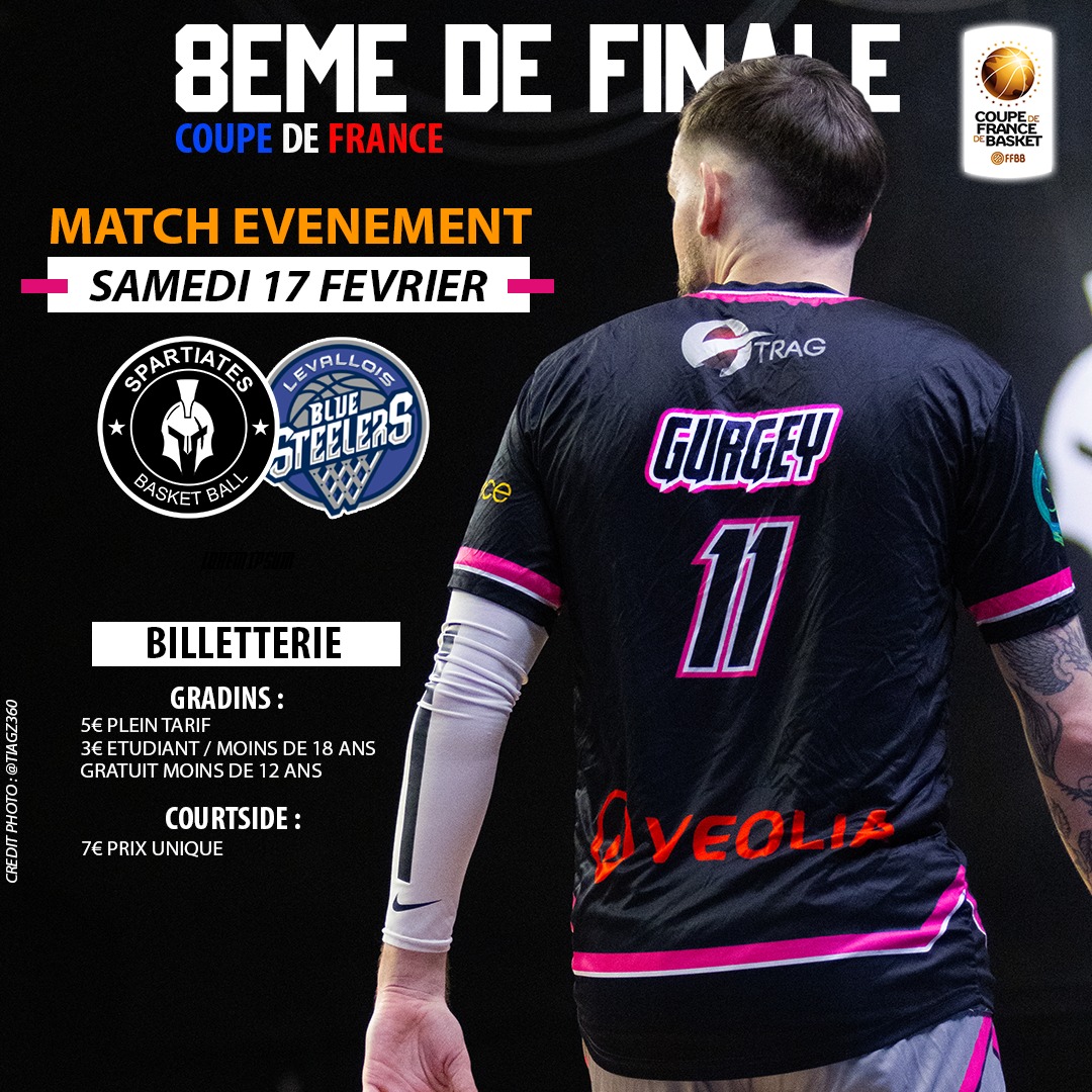 #BASKET | 🏀🔥 Venez nombreux soutenir les Spartiates de #CergyPontoise pour leur 8ème de finale face à Levallois ce samedi à 20h aux #Maradas ! Un match crucial pour la qualification en quart de finale de Trophée de France 💪
<a href="/CPBB_Officiel/">Spartiates de Cergy-Pontoise</a>