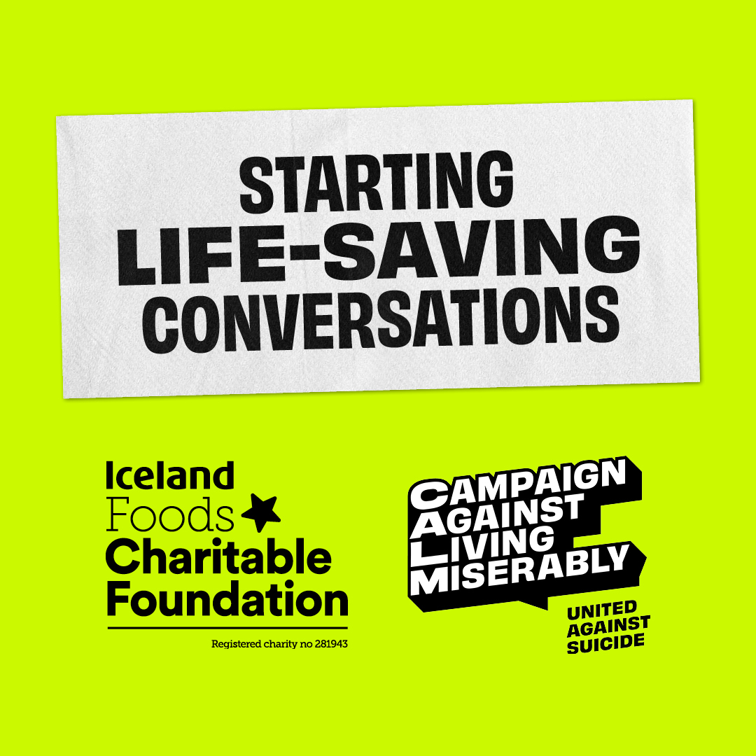 We’re excited to be teaming up with @IcelandCharity to kickstart a nationwide conversation about suicide. As well as starting life-saving conversations, Iceland will raise vital funds for our services so we can support anyone who can’t see a way forward.