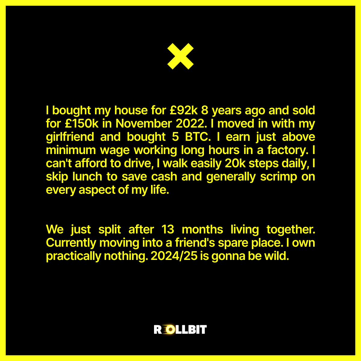coinfessions's tweet photo. I moved in with my girlfriend and bought 5 BTC. https://t.co/ZEblRPIsg1