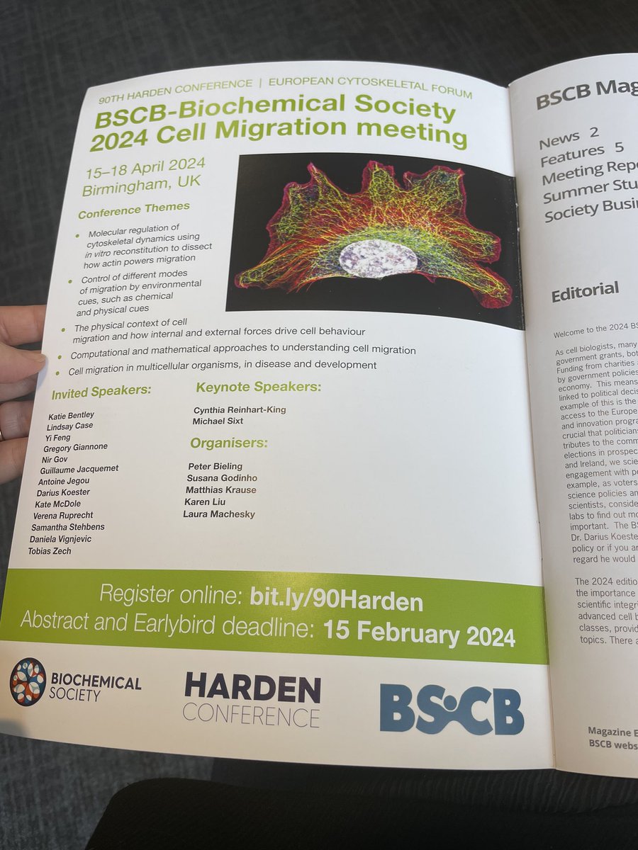 Love receiving a copy of the @Official_BSCB Magazine ! Lots of inspiring stories of medal winers and young scientists’ adventures in the labs ! Also a reminder to register to the BSCB/@BiochemSoc spring conference ! We can promise amazing science and lots of fun 🤩 !👇