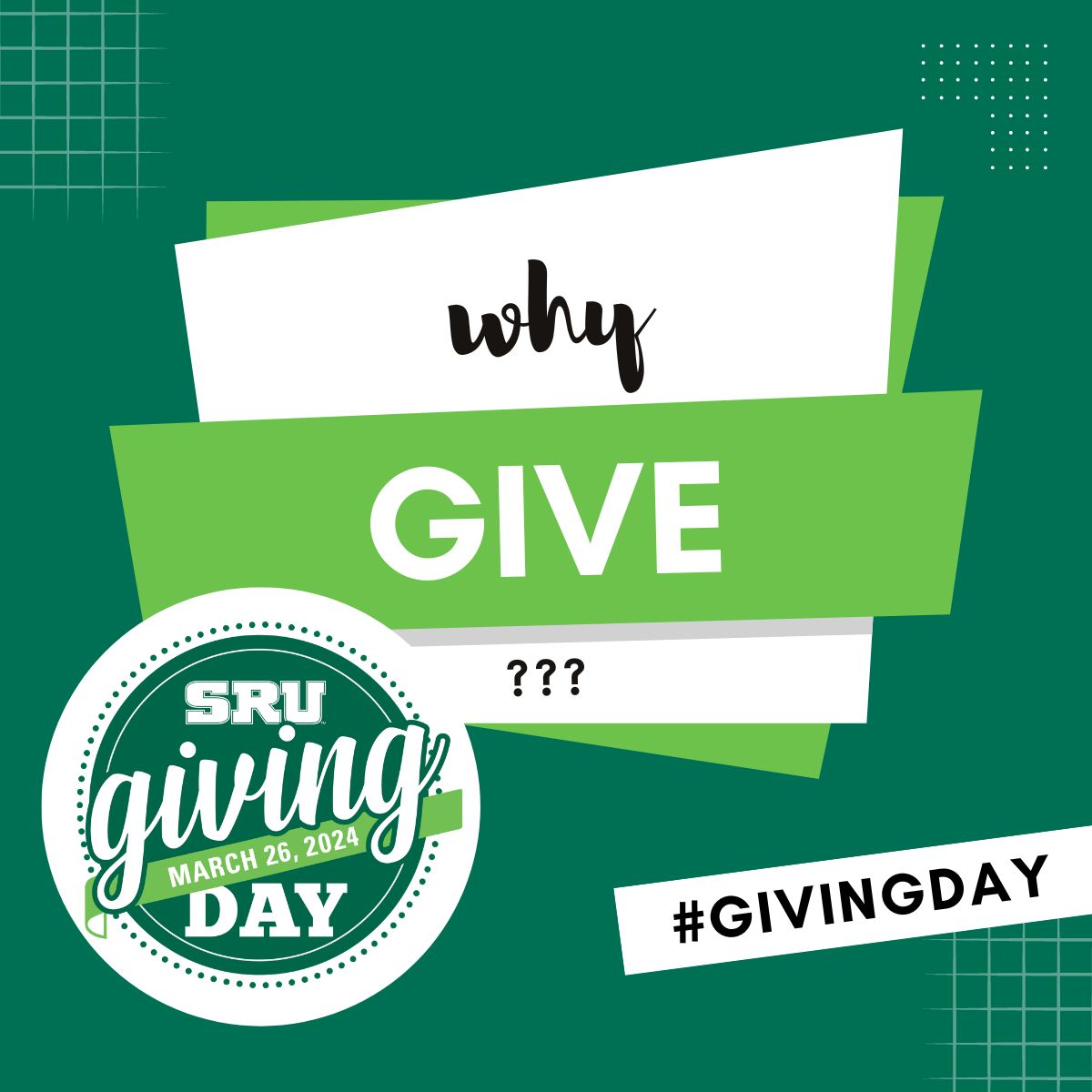 This #GivingDay, #InvestInOurFuture because #TodaysStudents are #TomorrowsLeaders.

Don't miss your chance to show your support on March 26.

#TheRock #RockNation #RockPride #SRU #GoRock #UniversityAdvancement #Advancement #SupportOurStudents #InvestInOurFuture #EveryGiftCounts