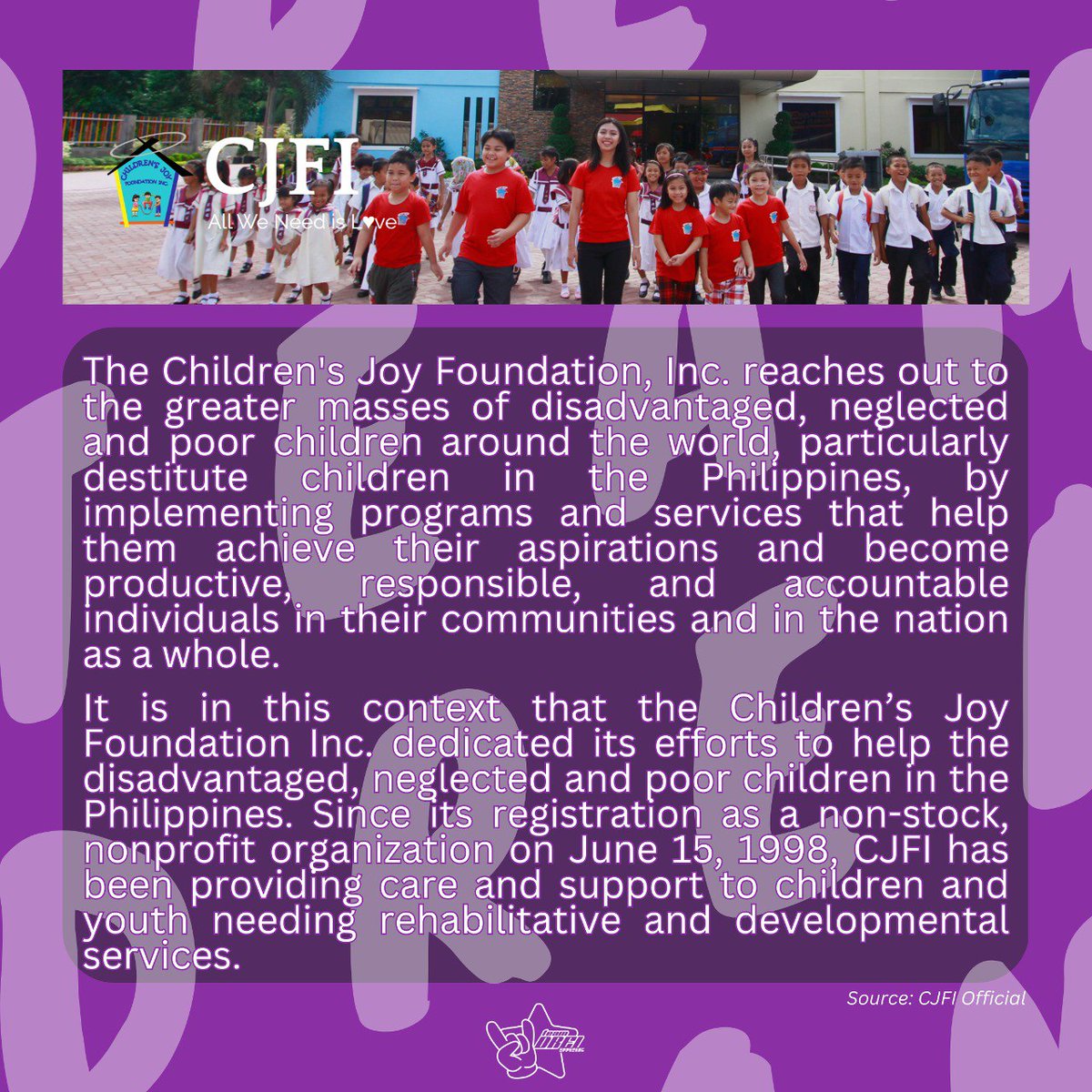[ FOUNDATION REVEAL ]

Team Drei’s heart beats for a cause that truly matters!  We are thrilled to announce our chosen charity, the Children’s Joy Foundation Inc.  Join us in making a difference and spreading joy to the lives of children in need.

#BeADream21
#BrightestStarDrei