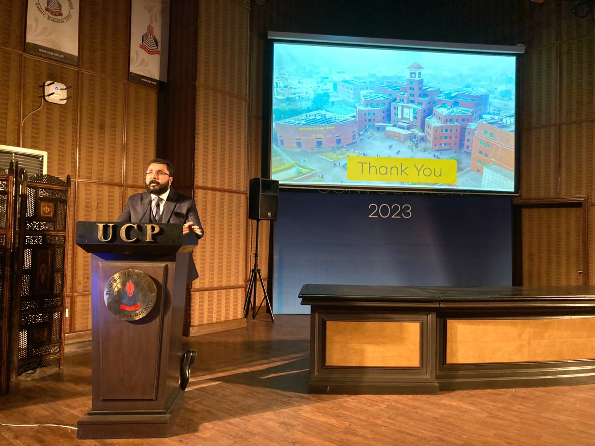 Muhammad Asis Ullah Khan, a renowned pharmacist, VP Endowement UCAA FOPS and the CEO of Allama Iqbal Group of Pharmacy colleges ,delivered a talk as prestigious alum of UCP. He shared his story of hard work and persistence with the students from PGC &amp; how the UCP supported him.