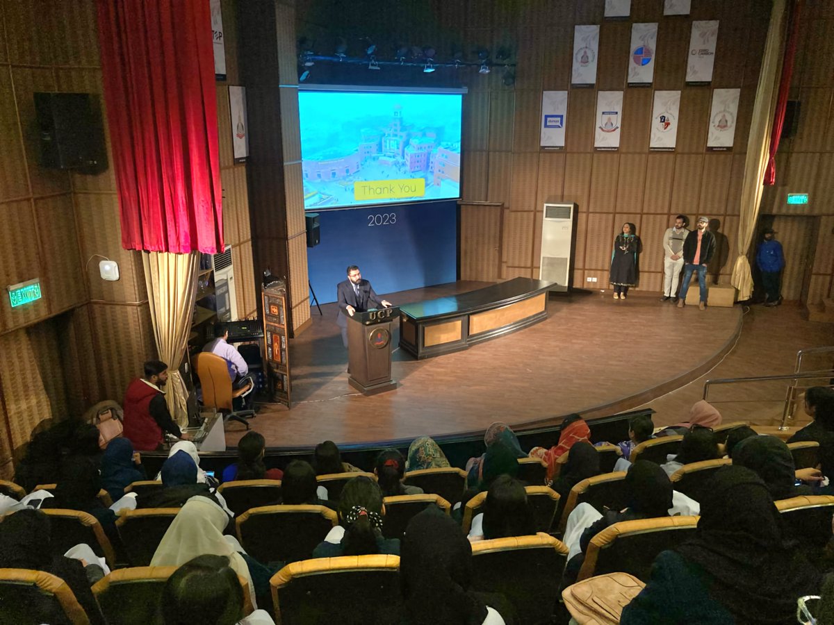 AlumniUcp's tweet photo. Muhammad Asis Ullah Khan, a renowned pharmacist, VP Endowement UCAA FOPS and the CEO of Allama Iqbal Group of Pharmacy colleges ,delivered a talk as prestigious alum of UCP. He shared his story of hard work and persistence with the students from PGC &amp; how the UCP supported him. https://t.co/BnDrcw70sL