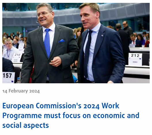 📡 Key factors for a more resilient 🇪🇺 

1⃣ #SustainableGrowth
2⃣ #SocialConvergence
3⃣ Favourable #business environment
4⃣ Better #employment conditions
<a href="/MarosSefcovic/">Maroš Šefčovič🇪🇺</a> <a href="/EESC_President/">Oliver Röpke</a> 

📰 Read the press release: bit.ly/3OLtkcJ