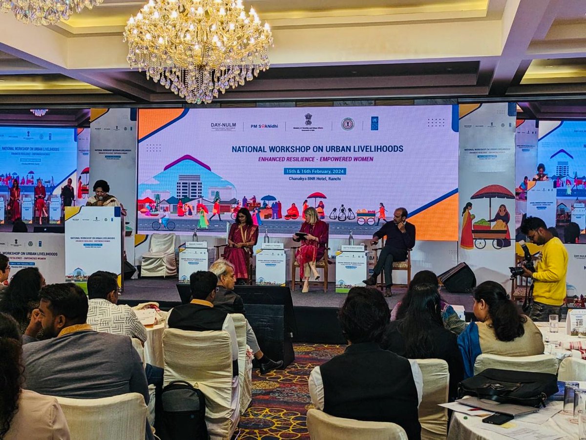 nulmup's tweet photo. As part of the collaboration between @NULM_MoHUA, @MoHUA_India, and @UNDP_India, a two-day national workshop was initiated on February 15-16, 2024, in Ranchi (Jharkhand). https://t.co/o9yUyAV3DE