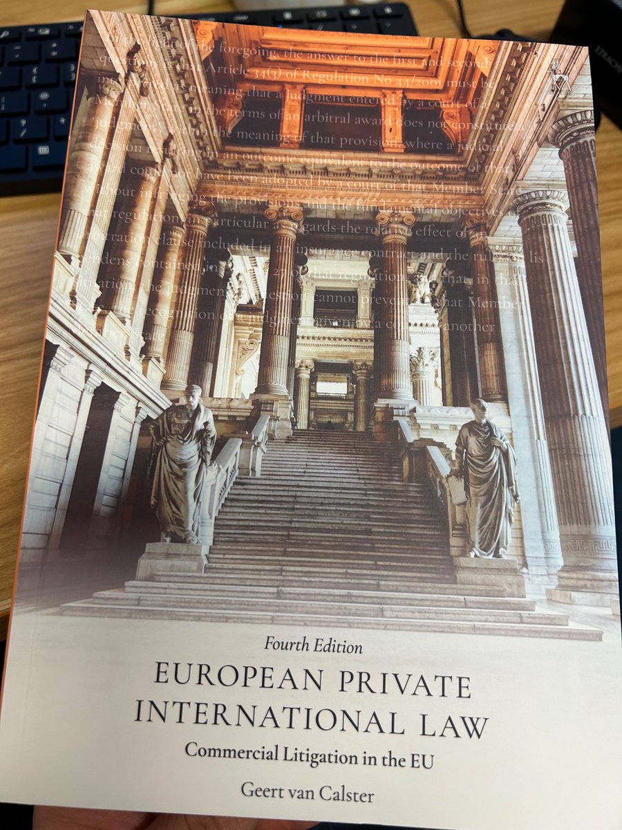 JustinBBarthet's tweet photo. That’s the new edition of @GAVClaw’s excellent ‘European Private International Law’ on my desk.

I’m especially pleased to see an early (first?) example of mainstreaming of #SLAPPs in PrIL textbooks (@benedetta_lob, @MagdalenaZabro1, you’ve been cited). https://t.co/pzqvcGkgS7