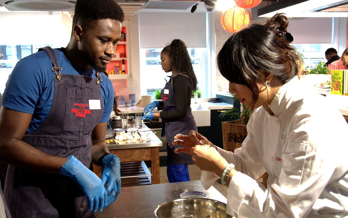 centrepointuk's tweet photo. Last Friday, to celebrate the Lunar New Year, we had young people take part in a dumpling-making class with the wonderful @Chinghehuang. They spent their lunchtime making (&amp; of course eating) Siu Mai dumplings. Thank you Ching &amp; @Fortnums for making this class truly special. https://t.co/7g7XRKz2iG