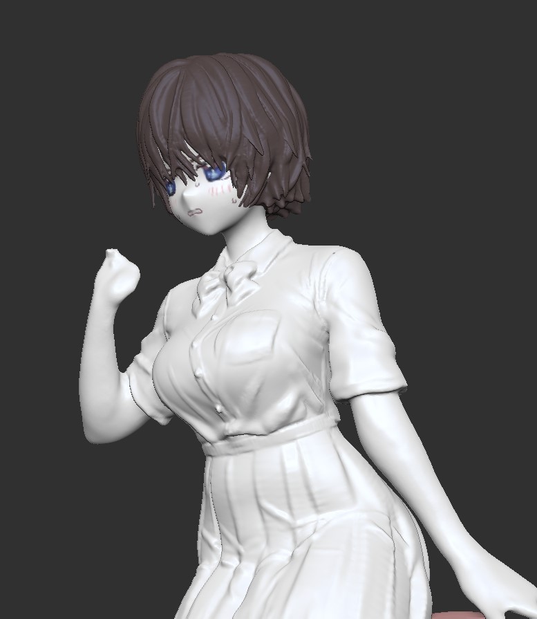 「Zbrushで初めて作っている子!楽しい!(力技だらけかつ行き当たりばったりすぎ」|まつだひかりのイラスト