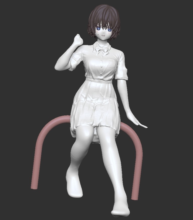「Zbrushで初めて作っている子!楽しい!(力技だらけかつ行き当たりばったりすぎ」|まつだひかりのイラスト