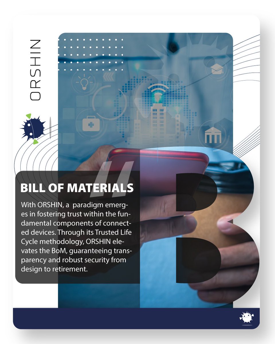 ORSHIN Horizon Europe Project (101070008) (@orshin_he) on Twitter photo 🌟 B is for BILL OF MATERIALS in our ABCs of  ORSHIN! Discover how ORSHIN is revolutionizing trust from design to retirement with their Trusted Life Cycle methodology.
#ORSHIN #TechABC #BillOfMaterials #SecureTech #Innovation 🌟 B is for BILL OF MATERIALS in our ABCs of  ORSHIN! Discover how ORSHIN is revolutionizing trust from design to retirement with their Trusted Life Cycle methodology.
#ORSHIN #TechABC #BillOfMaterials #SecureTech #Innovation