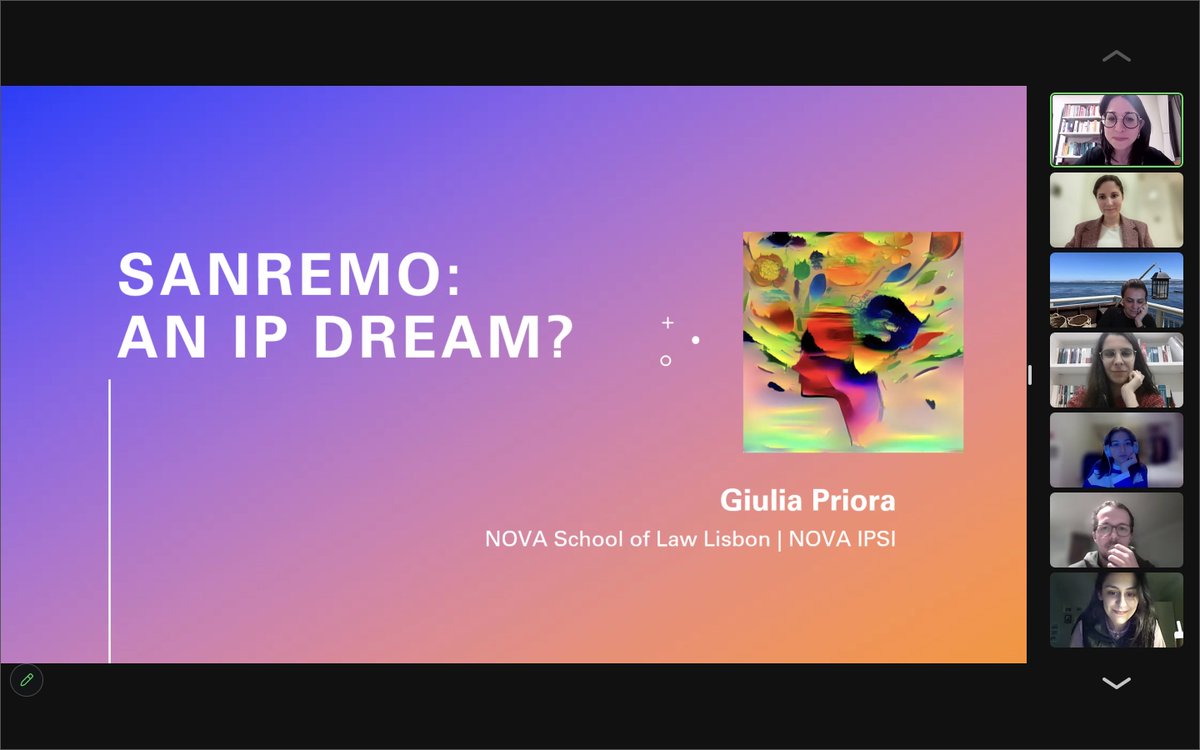 nova_ipsi's tweet photo. Amazing #IPSITalk yesterday with our director @giuliapriora brainstorming about  #Sanremo as an example to study and teach #IPLaw. https://t.co/0Q6uze80of