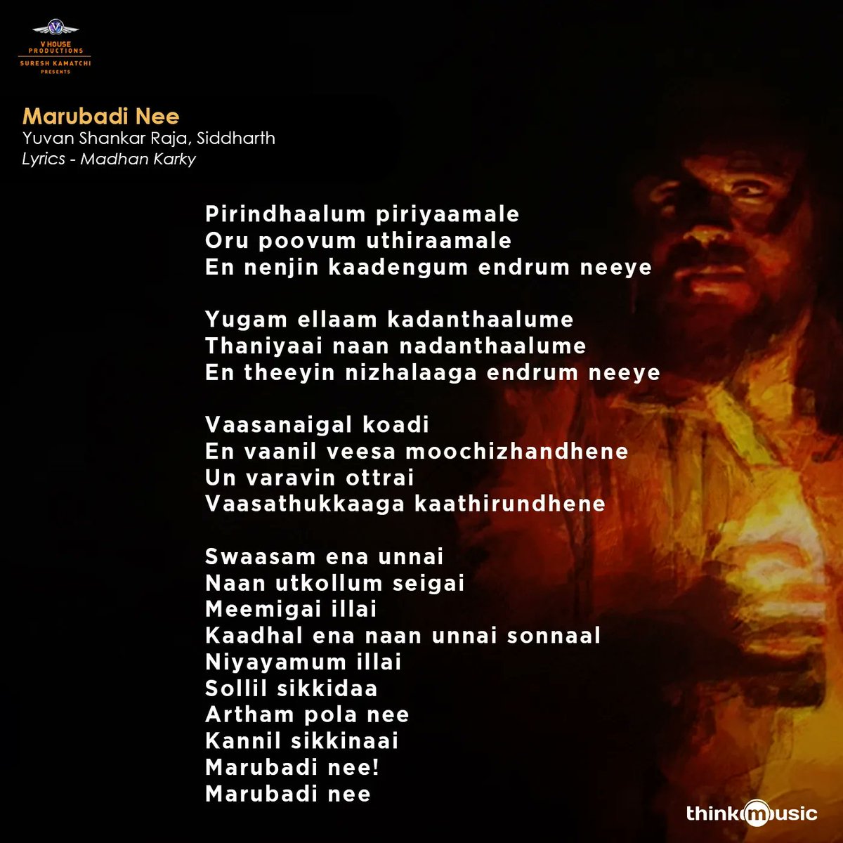 thinkmusicindia's tweet photo. Por Yaedhum Illai Vaeredhum Illai, Aanaalum Bhoomi Athirvadhu Yaen? Solladee… 🥹

Listen and Sing along with the Soulful #MarabudiNee from @thisisysr 🎹 @madhankarky ✍️ #Siddharth 🎤 

#DirectorRam @NivinOfficial #ActorSiddharth @sureshkamatchi @VHouseProd_Offl @yoursanjali @sooriofficial @eka_dop @madhankarky @silvastunt @mathi_vs @IFFR @johnmediamanagr @praveengoffl @malik_ayishaoff 
#7k7m #SevenSeasSevenHills