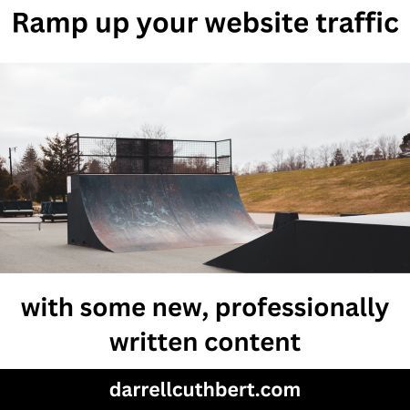 Ramp up your website with some new, professionally written content.

darrellcuthbert.com

#websitecontent #websitecontentwriter #websitecopy #websitecopywriter