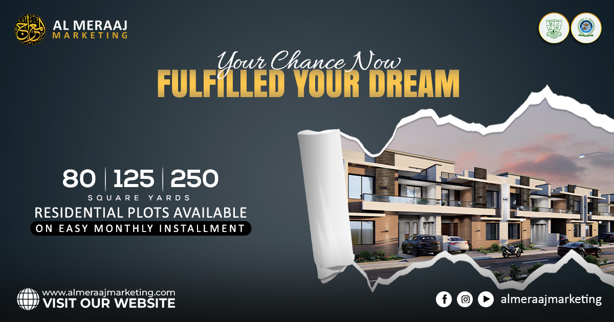 'Realize your dream of homeownership with ease! Secure your future with residential plots starting at 80, 125, and 250 square yards. Embrace the opportunity for a brighter tomorrow with hassle-free monthly installments. Act now and make your dreams a reality!'

#almeraajmarketing