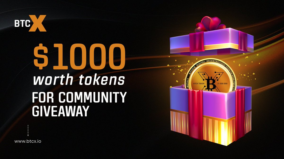btcx_token's tweet photo. We're hosting an amazing 💰 #GIVEAWAY for our amazing community！

1)  Follow us @btcx_token
2)  Like & RT this tweet
3)  Comment your ERC wallet address below.

We'll use Twitter Picker to select 2 winners, each receiving $500 share. 

$WEN $SOL $JUP $UTK $COS $LSK $RARE $CFX $LUNC $CTXC $MOB $RLC