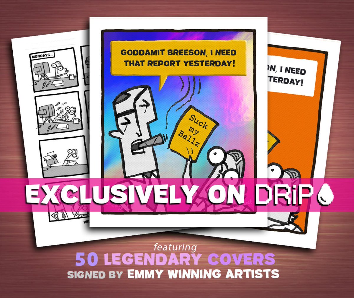 StudioNX's tweet image. JENKINS TRYING TO CLIMB THE CORPORATE LADDER!

While Breeson works hard on those reports for our next drop on @drip_haus 

Post a GIF below of stupid office pranks for a chance to win a legendary in this weeks drop...

*winner selected in 24hours*