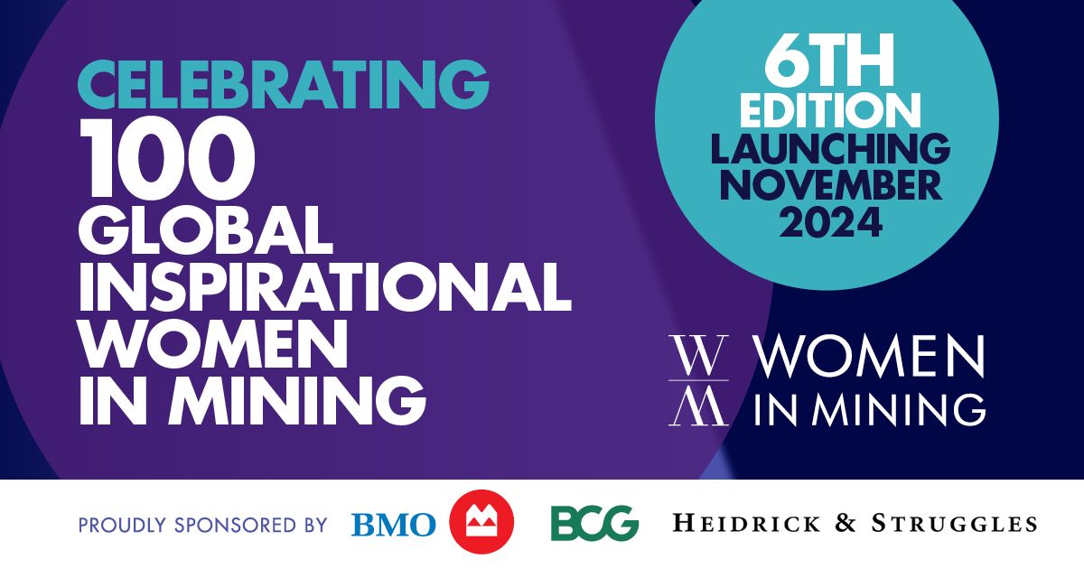 Women in Mining UK has announced that nominations for the sixth edition of its “100 Global Inspirational Women in Mining” are open, with nominations due in by March 17. Read the story here to find out how to nominate 👉 tinyurl.com/ymzy6t46 @WIM_UK #womeninmining