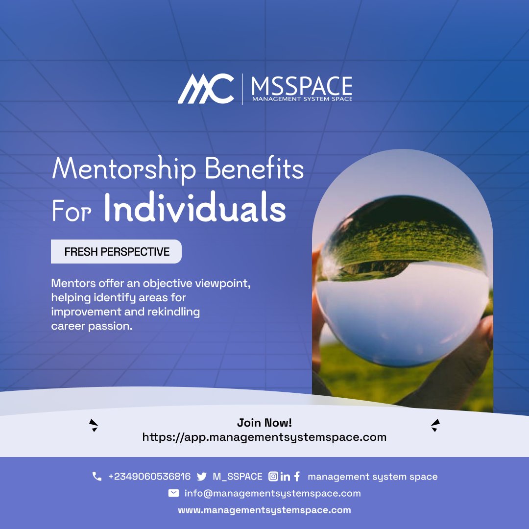 See the world anew. Share your wisdom. Grow your career. Join MSSPACE: app.managementsystemsspace.com #Mentorship #FreshPerspectives #MSSPACE