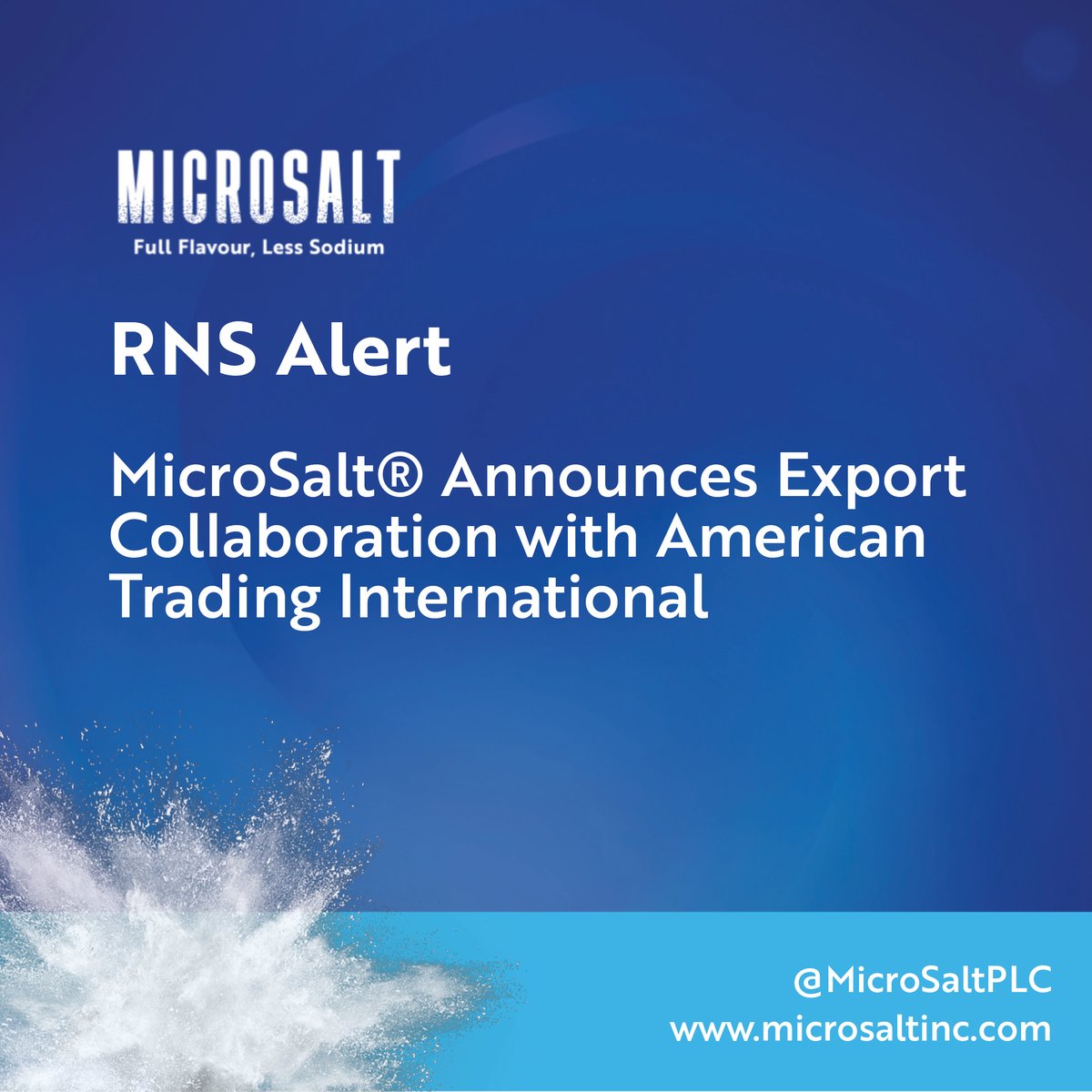 RNS Alert

MicroSalt® Announces Export Collaboration with American Trading International

Read RNS here: londonstockexchange.com/news-article/S…