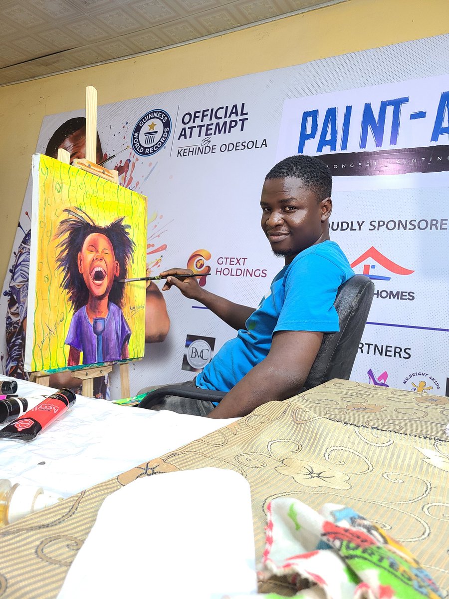 Kenny_odesola's tweet photo. 13Hours of 120Hours...Thank you Lord for the strength.
@GWR
#kennymastermind
#kehindeodesola
#kehindeodesolacolourathon #kehindeodesolapaintathon #paintathon #colourathon #kehindeodesolaguinnessworldrecord #kehindeodesola
#Davido
#Iwobi
@guinnessworldrecords @mazitundeednut @tvcnewsng @arisenewsofficial @channelstelevision @pulsenigeria247 @yabaleftonline @instablog9ja @wazobiafmlagos @thebeat999fm @mtnng @globacomlimited @cocacola_ng @firstbanknigeria @lindaikeji @remedyblog @wahalanetwork @gistreal_blog @NigeriaStories @lagosstategovt
#Blissfamily
#chainsawman
#tuesdayvibe
#trending
#viral
#ArtisticExpression
#ArtForChange
#GlobalArtCommunity
#CreativeActivism
#ArtisticCollaboration
#CulturalDiplomacy
#ArtForSocialJustice
#InternationalArtsExchange
#CreativeDiversity
#ArtisticDialogue
#CulturalHeritage
#ArtsDiplomacy
#CrossCulturalArt
#ArtisticEngagement
#InternationalArtsInitiative
