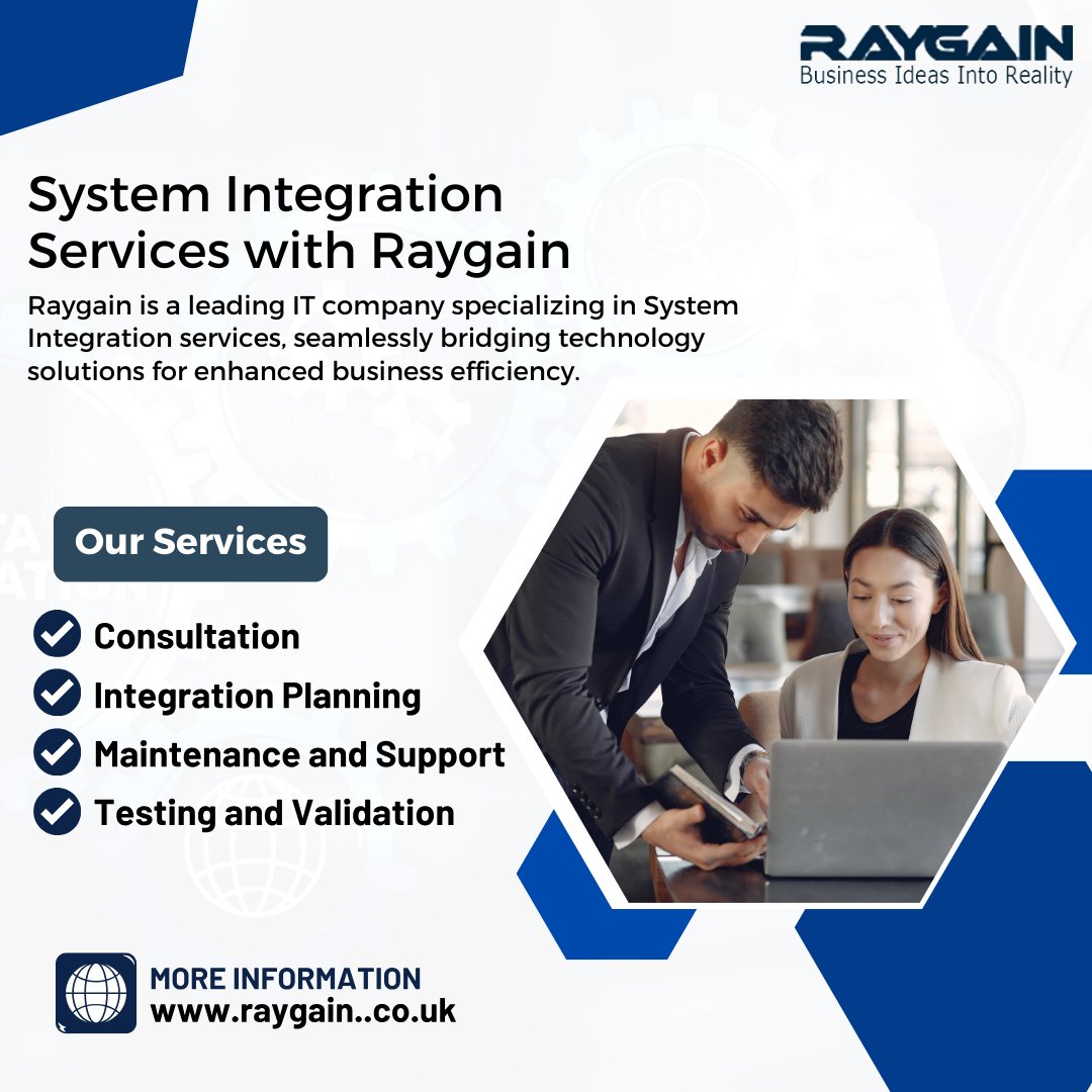 raygaintech's tweet image. Transform your business with seamless system integration services from Raygain, Elevate efficiency, enhance productivity, and unlock new possibilities for your organization.
#systemintegration #softwareintegration
#Raygain #itservices #cloudintegration