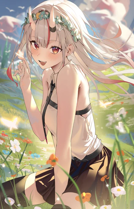 「この蝶綺麗だね!」#百鬼絵巻 