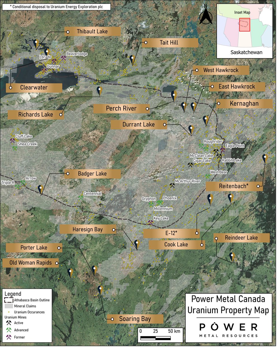 PowerMetRes's tweet image. ⚡️🇨🇦 Power Metal Acquires the Richards Lake Uranium Property via Direct Staking 🇨🇦⚡️

Power Metal Resources announces an update concerning a strategic uranium property it has staked, adding to its uranium property portfolio focused on the Athabasca Basin area in Saskatchewan,…