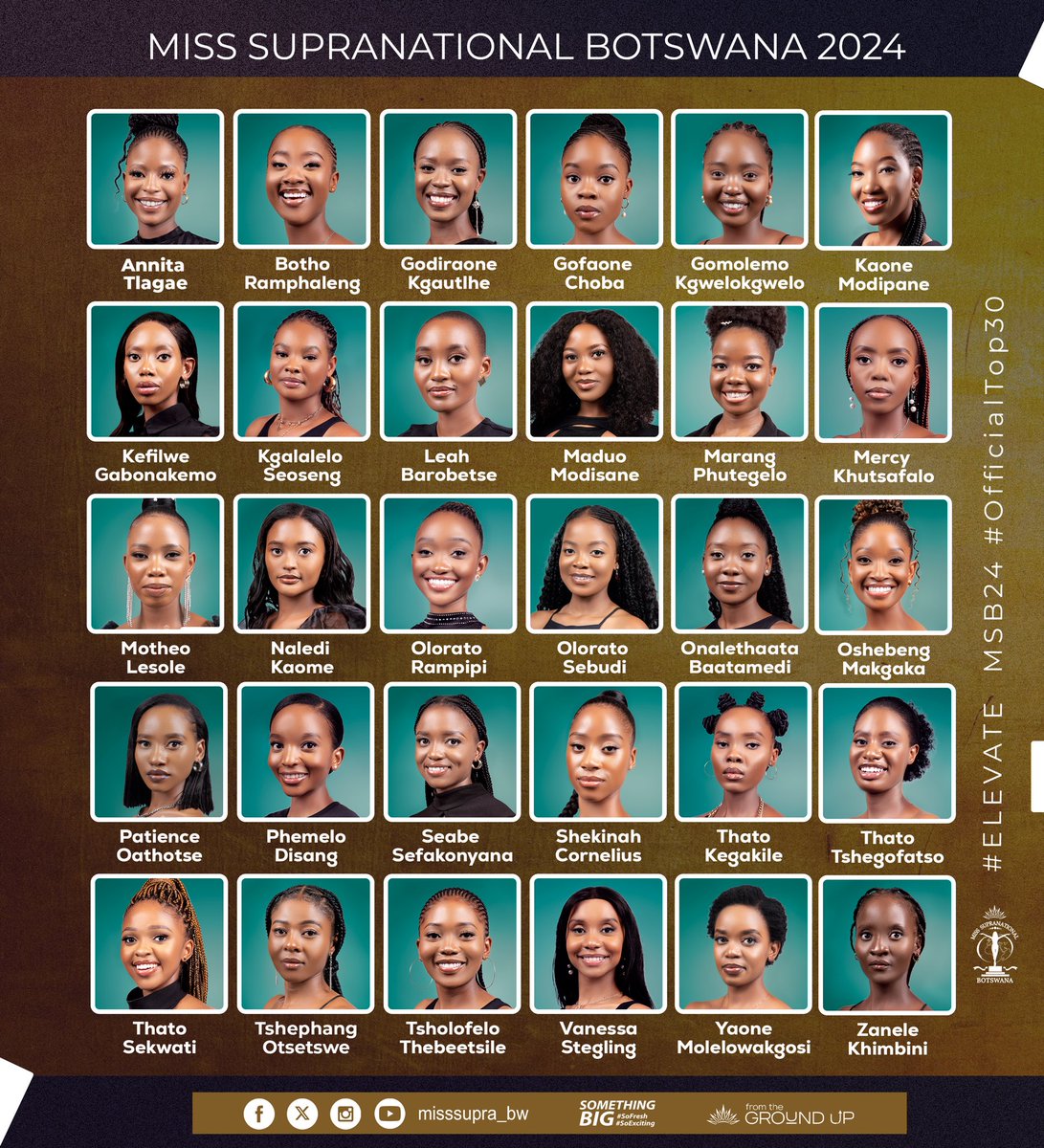 Once again…. The Supra Beauties!

ASPIRATIONAL • INSPIRATIONAL
#Elevate #MissSupranational #MSB24 
#fashion #makeup #AspireToInspire #SomethingBig #Botswana