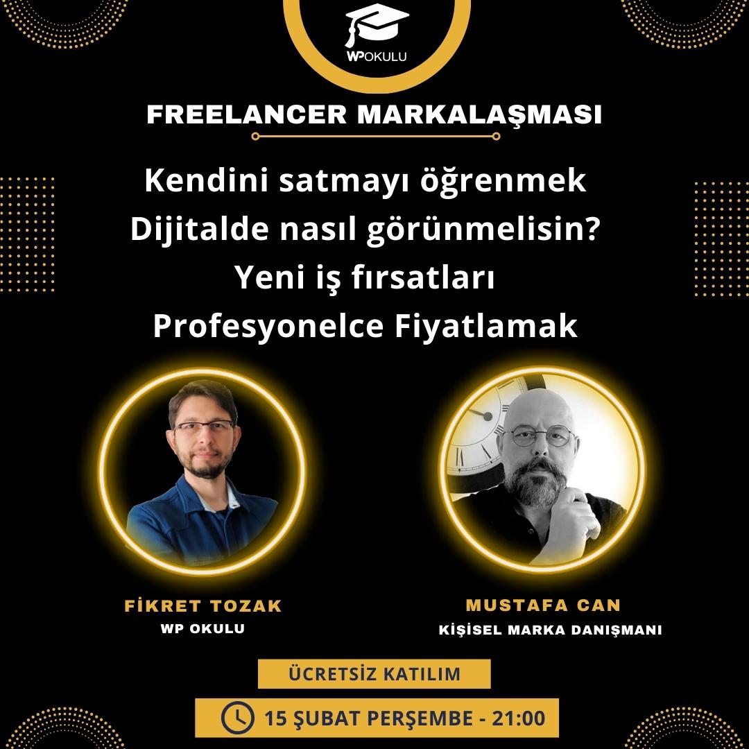 Markalaşmanın önemini geç anladım.
Markaysanız;
-Müşteriler doğrudan sizi arar hizmeti değil.
-Müşteri bulmakta zor değil.
-Tekliflere absürt yanıtlar almazsınız.
Yaratıcı Marka Danışmanı <a href="/MustafaCan__/">Mustafa Can</a> ile 15 Şubat Perşembe Saat:21:00'de "Freelancer Markalaşmasını" konuşacağız.👇🏽