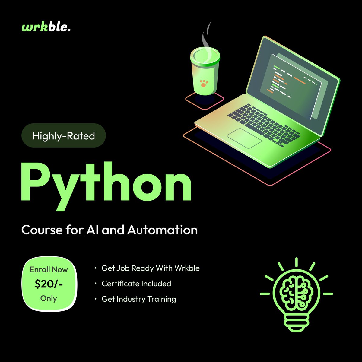 wrkble's tweet image. High Rated Python Course

✅ Versatile &amp;amp; in-demand language
✅ Used in web development, data science, AI, &amp;amp; more
✅ Beginner-friendly syntax

#python #wrkble #learnprogramming #coding #development #automation #webdesign #learnpython @clcoding 

bitly.ws/3dfmA