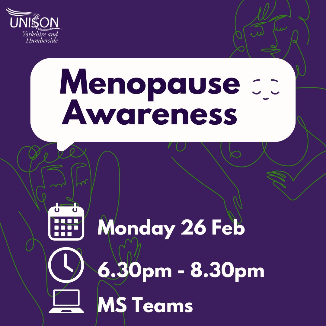 There are still places available on our @unisontheunion menopause awareness training course! Find out more and register your interest 📚 👉 yorks.unison.org.uk/events/menopau…