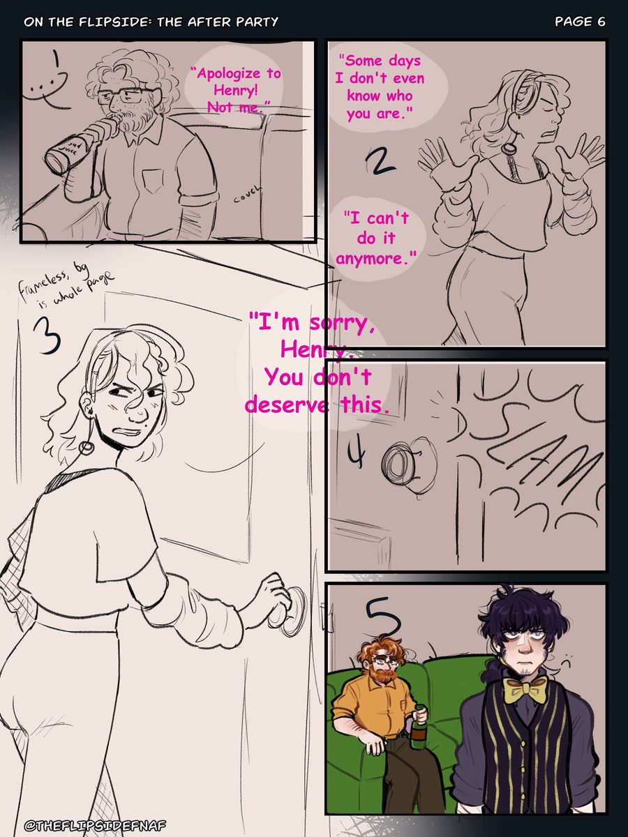 TheFlipsideFNAF's tweet photo. I (@RXQrwqfsfasxc ) have been rewriting the comic, in hopes of coming back to it. If not a comic, at least as a book. But, in the meantime, here’s some stuff that never saw the light last year. https://t.co/cTNOduWY5U