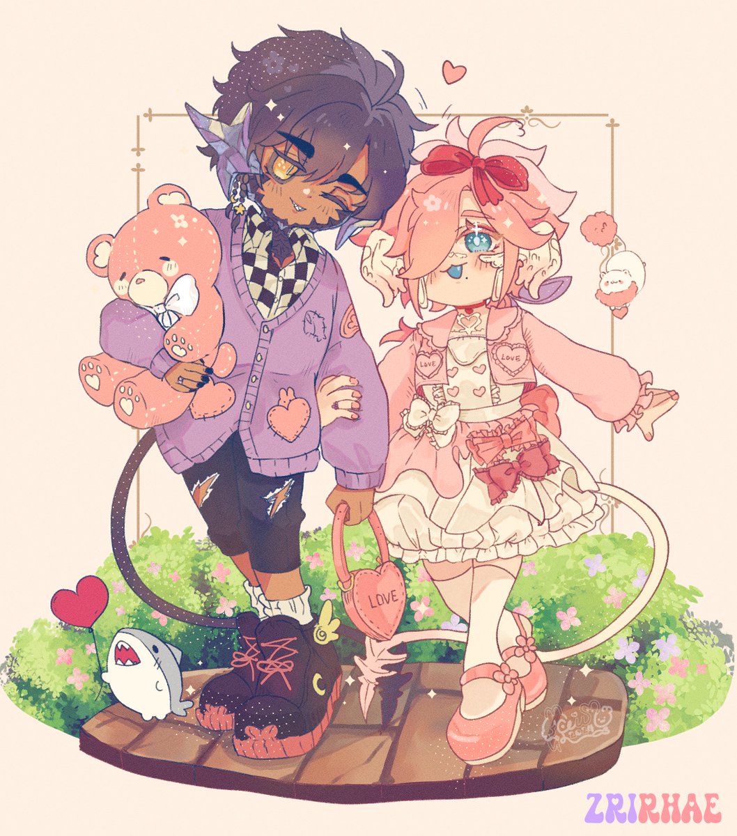 💜🩷 Vday Art!